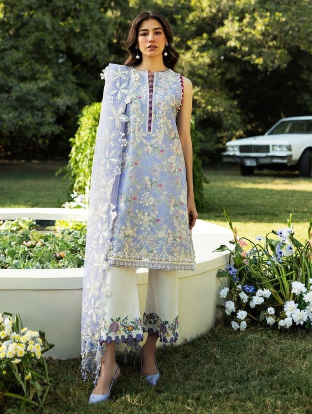 Sadaf Fawad Khan - Embroidered Lawn 3 Pc Suit